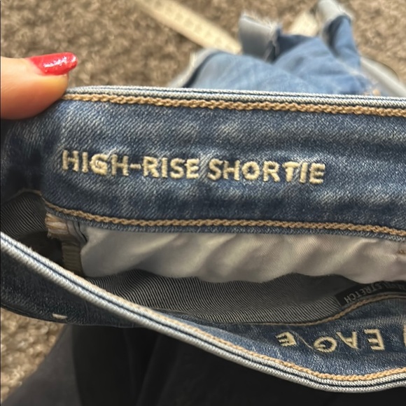 American Eagle Hi Rise Shortie denim shorts size 6 - Picture 7 of 10